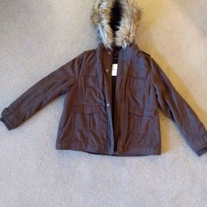 NWT PLUS SIZE BROWN WINTER COAT JACKET